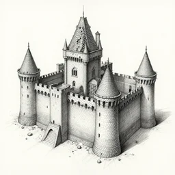 perspective drawing of castle made of honeycomb, black pen, technical, giger,