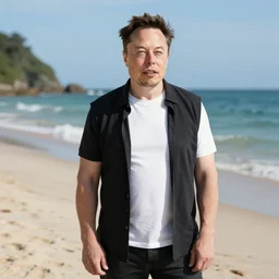 drunk elon musk in the beach