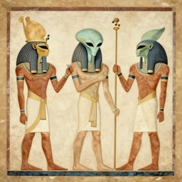 ancient egyptian art featuring aliens!