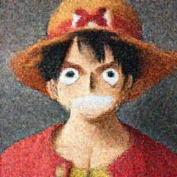 A full portrait photo of real-life luffy one piece, f/22, 35mm, 2700K, lighting, perfect faces.