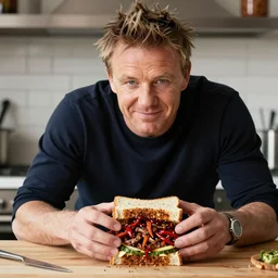gordon ramsey making a spicy idiot sandwich