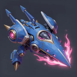 game asset of starship infused with corrupted zerg hydralisk, in gouache detailed paintings, props, stylized, 2 d sprites, kitbash, arcane, overwatch, blue and pink color scheme, 8 k, close up