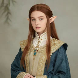 photo of a beautiful elf with ornate robes,