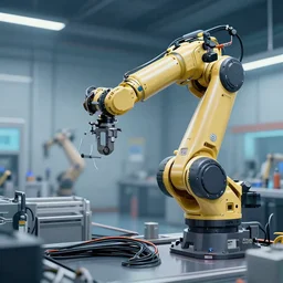 humanoid industrial robot on a production line, a page from cyberpunk 2 0 2 0, style of paolo parente, style of mike jackson, 1 9 9 0 s comic book style, white background, ink drawing, black and white