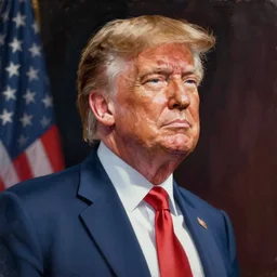 painting of donald trump, ambient lighting, dynamic lighting, official media, anime key visual, detailed, artwork by makoto shinkai