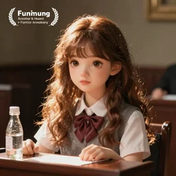 cute fumo doll of a girl who is on trial for drunk and disorderly conduct