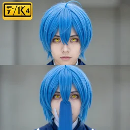 rimuru tempest, young man blue hair ( ( ( ( ( yellow eyes ) ) ) ) ), canon eos r 3, f / 1. 4, iso 2 0 0, 1 / 1 6 0 s, 8 k, raw, unedited, symmetrical balance, in - frame