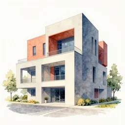 a colorful and extremely beautiful masterpiece watercolor architectural illustration in the style of lebbeus woods by rez _ 7 7 7,