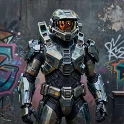 Cortana from Halo 2 picture by Sachin Teng, asymmetrical, dark vibes, Realistic Painting , Organic painting, Matte Painting, geometric shapes, hard edges, graffiti, street art:2 by Sachin Teng:4