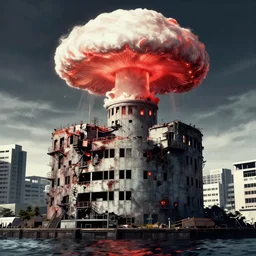 atomic bomb destroys japan, raises mushroom cloud trending to artstation