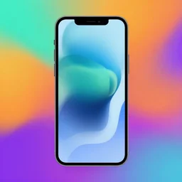 digital art of smartphone technology with a colourful background