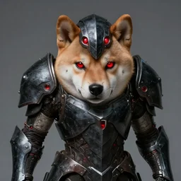 helghast armor, anthropomorphic shiba inu, sci - fi, red glowing eyes, dark, by artgerm and greg rutkowski and magali villeneuve, realistic face