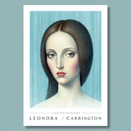 surrealist poster, digital art and binary code, in the style of leonora carrington