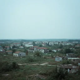 liminal dreamcore photo of an abandoned rural city