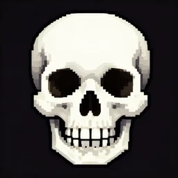 skull, pixel art