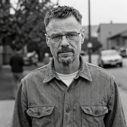a still image of Walter White in Schindler's List (1993) by Steven Spielberg, black and white, film