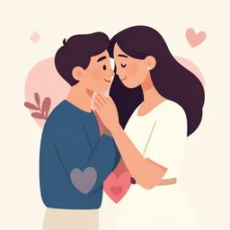 stunning illustration for a love wish card, clean cel shaded vector art. shutterstock. behance hd, rossdraws, illustration, art by gaelle boissonnard