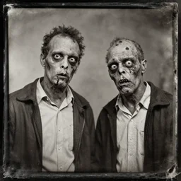 tintype photo of two zombies