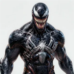 a portrait of venom without eyes, D&D, sci-fi, elegant, hopeful, muscular, highly detailed, digital painting, artstation, concept art, smooth, sharp focus, illustration