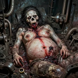 we're trapped in the belly of this horrible machine. and the machine is bleeding to death.