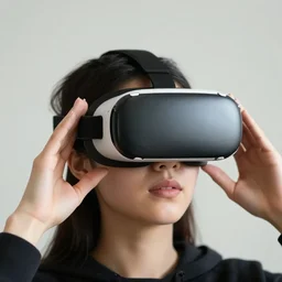 1 9 2 0 s photo of a person wearing a vr virtual reality headset