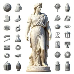 greek statue, neo geo, gme maker, props, spritesheet