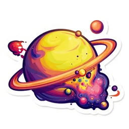2 planet collapse particle fusion element macro cosmic art by butcher billy, sticker, colorful, illustration, highly detailed, simple, smooth and clean vector curves, no jagged lines, vector art, smooth andy warhol style