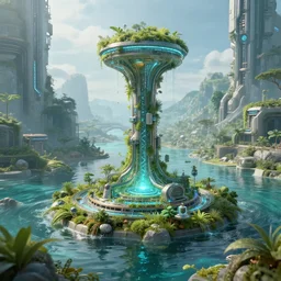 hyperrealistic artwork sustentability scifi water resgenerative technologies to disruptive creation science cyberpunk natur! photogra futures
