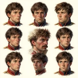 1 8 5 5 injured british crimean war soldier, character face study, multiple angles, directions and moods. faces only, concept art finely detailed perfect art, painted by greg rutkowski makoto shinkai takashi takeuchi studio ghibli, pinterest, cevagraf comics