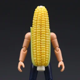 a single action figure toy man where the torso is a corn on the cob