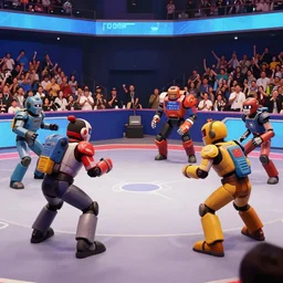 battlebots tv show battle, the public is cheering in the background