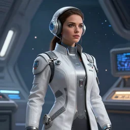 epic professional digital art of stunningly gorgeous female starship xenobiologist, by leesha hannigan, iris van herpen, artstation, cgsociety, wlop, epic, much wow, much detail, gorgeous, detailed, masterpiece