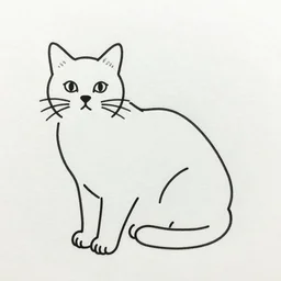 cat, one line drawing