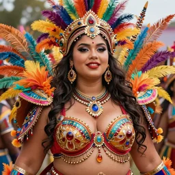 hyper realistic photography of festival warrior curvy girl saturated colors, cinematic, greg rutkowski, rowena morrill, juan gimenez, artstation