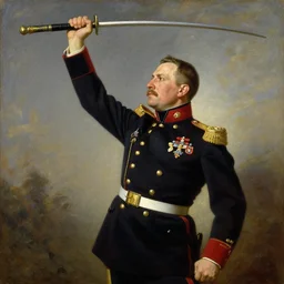official side portrait of united states emperor armando christian perez pitbull, in military attire, 1 7 9 9, lifting swod high, a character portrait by cassius marcellus coolidge, reddit contest winner, american romanticism, oil on canvas, detailed painting, creative commons attribution