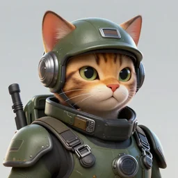 a close up character illustration of a sci fi anthropomorphic cat soldier, a 3 d render of a sci fi anthropomorphic cat soldier, stephen gammell, by jack gaughan, by george ault, by victo ngai