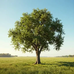a beautiful detailed surreal lonly tree in a serene landscape, by jean delville, by edmund dulac, byjean giraud, by ellen jewett, landscape photography composition, vivid colors, octane render, redshift render