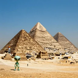 egyptian pyramids under construction by an ancient racist alien