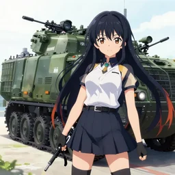 himars weapons system reimagined as a onee - san character from a trending anime show