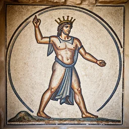 dionysus, ancient greek mosaic