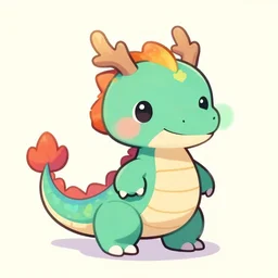 a cute rainbow dragon