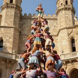 catalan castellers human impossible big tower they are real women like a incredible gian sculpture at the kingdom of julius caesar, roman historic works, hyper - detailed, world renowned artists, historic artworks society, antique renewal, intricate, elegant, extremely detailed, digital painting, artstation, cinematic lighting, concept art, smooth, sharp focus, illustration, art by artgerm and greg rutkowski and alphonse mucha, 8 k