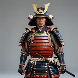 Japanese Ersnt Junger wearing Samurai armor, realistic, photo studio, HDR, 8k, trending on artstation