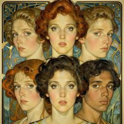 an art nouveau, ( streamline moderne ), multi - racial portrait in the style of anna dittmann and charlie bowater and tom bagshaw. very large, clear, expressive, and intelligent eyes. symmetrical, centered, ultrasharp focus, dramatic lighting, photorealistic digital matte painting, intricate ultra detailed background.