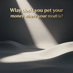 why don't you put your money where your mouth is?