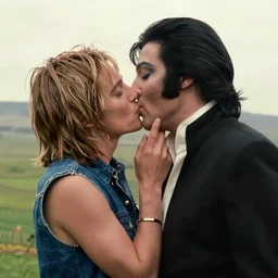 Cinematography of kurt cobain kissing Elvis by Emmanuek Lubensky