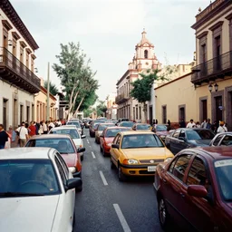 photo, tlaquepaque, traffic jam, kodak ektachrome 1 2 0,