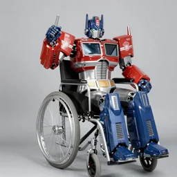 Voltron in a wheelchair. Photograph. Circa 1951.