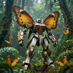 wild nature photograph of mecha square fractal butterflies flying in the rainforest, photorealistic photograph cinematic lighting intricate detailed 8 k resolution