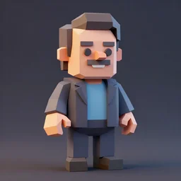 leslie nielsen 3 d low - poly render stylised